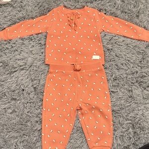 7 For All Mankind Peach Floral Baby Set